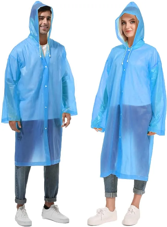 Rain Ponchos for Adults Reusable Raincoats Survival Heavy Duty Military Impermeable 2 Packs Rain Coat…