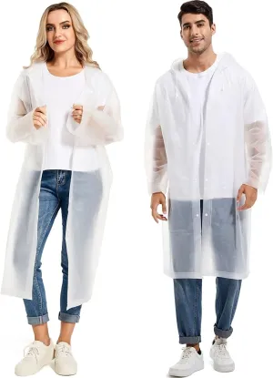 Rain Ponchos for Adults Reusable Raincoats Survival Heavy Duty Military Impermeable 2 Packs Rain Coat…