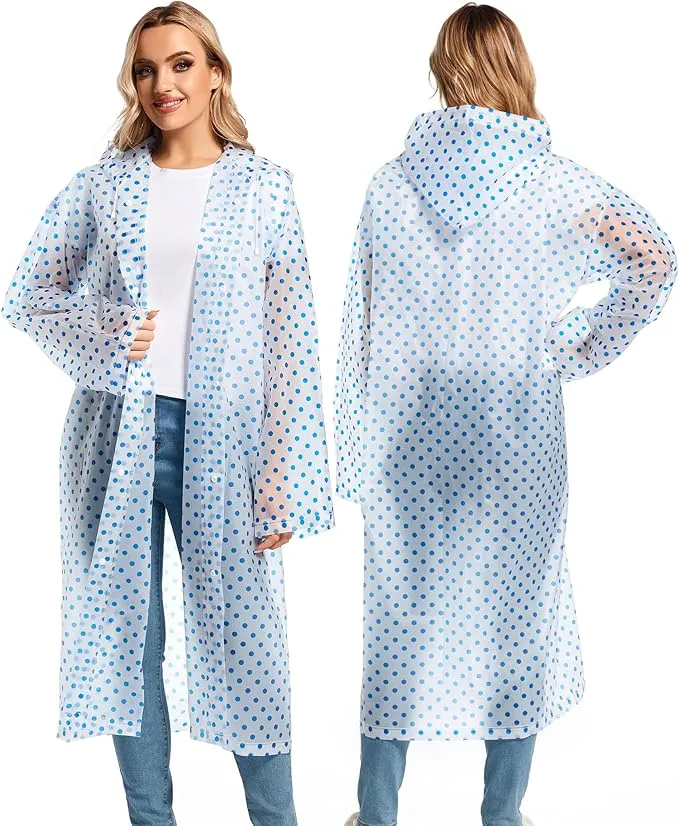 Rain Ponchos for Adults Reusable Raincoats Survival Heavy Duty Military Impermeable 2 Packs Rain Coat…