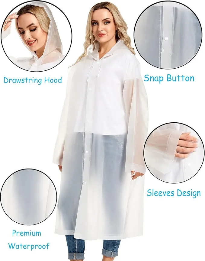Rain Ponchos for Adults Reusable Raincoats Survival Heavy Duty Military Impermeable 2 Packs Rain Coat…