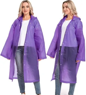 Rain Ponchos for Adults Reusable Raincoats Survival Heavy Duty Military Impermeable 2 Packs Rain Coat…