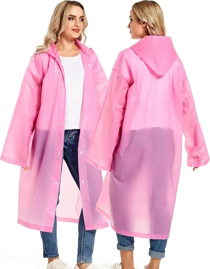 Rain Ponchos for Adults Reusable Raincoats Survival Heavy Duty Military Impermeable 2 Packs Rain Coat…