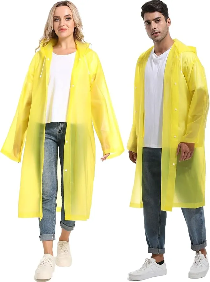 Rain Ponchos for Adults Reusable Raincoats Survival Heavy Duty Military Impermeable 2 Packs Rain Coat…