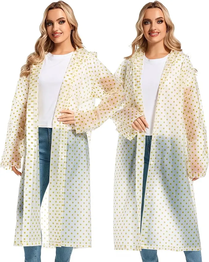 Rain Ponchos for Adults Reusable Raincoats Survival Heavy Duty Military Impermeable 2 Packs Rain Coat…