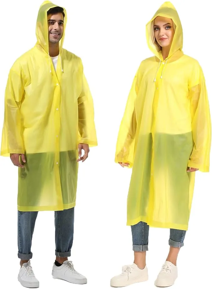 Rain Ponchos for Adults Reusable Raincoats Survival Heavy Duty Military Impermeable 2 Packs Rain Coat…