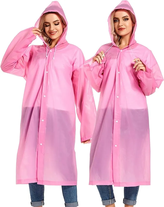 Rain Ponchos for Adults Reusable Raincoats Survival Heavy Duty Military Impermeable 2 Packs Rain Coat…
