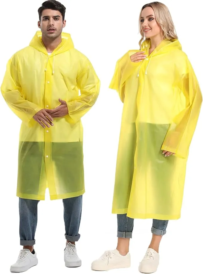 Rain Ponchos for Adults Reusable Raincoats Survival Heavy Duty Military Impermeable 2 Packs Rain Coat…