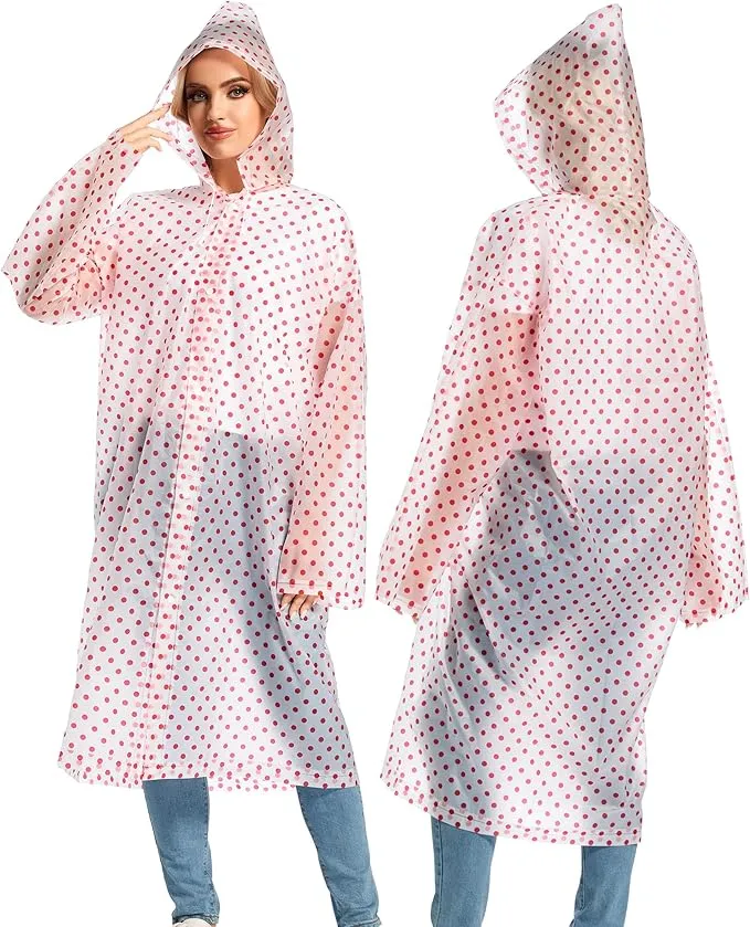 Rain Ponchos for Adults Reusable Raincoats Survival Heavy Duty Military Impermeable 2 Packs Rain Coat…