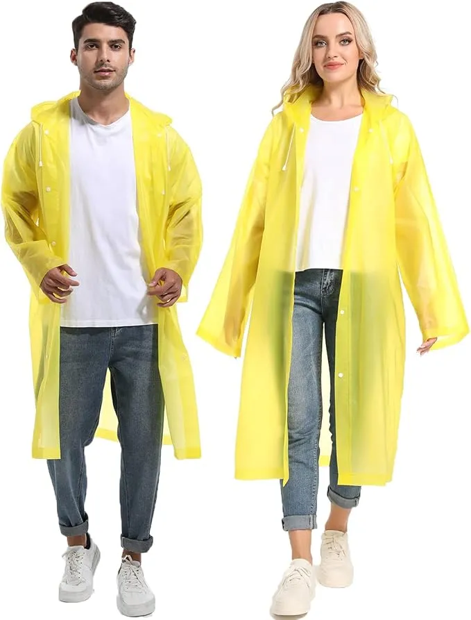 Rain Ponchos for Adults Reusable Raincoats Survival Heavy Duty Military Impermeable 2 Packs Rain Coat…