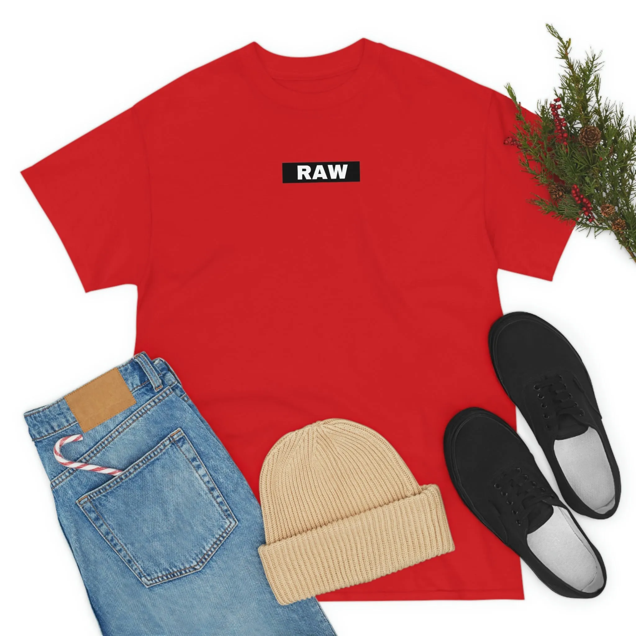 Raw Box LOGO Heavy Cotton Tee RED