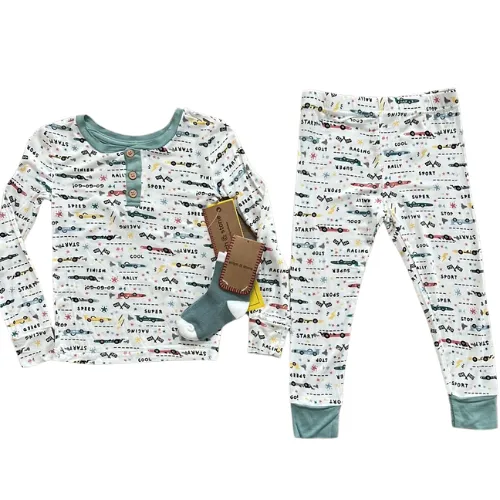Ready, Set, Go! Long Sleeve Pajama Set with Socks