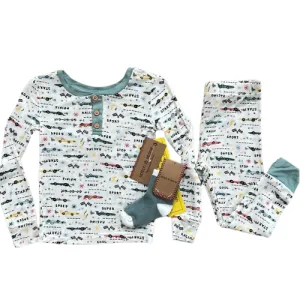 Ready, Set, Go! Long Sleeve Pajama Set with Socks