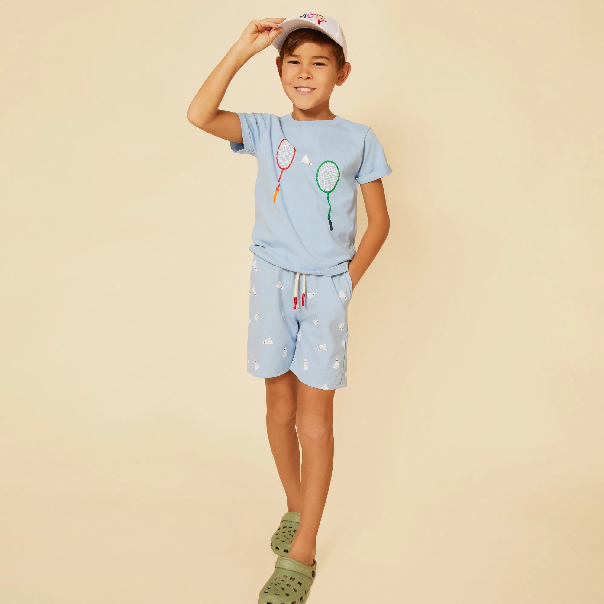 Recycled Cotton Badminton Kid T-shirt