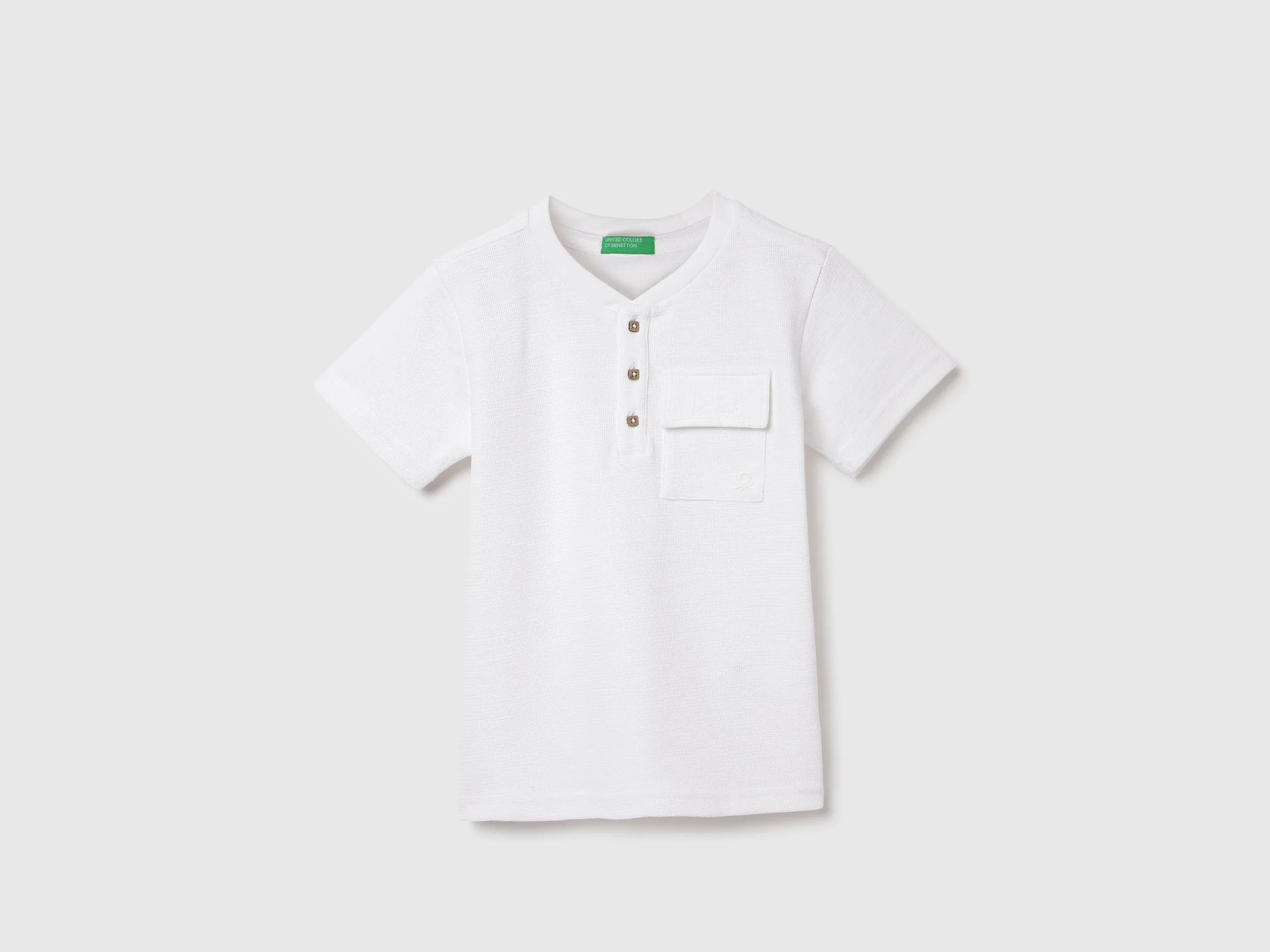 Regular Fit Henley Neck Textured T-shirts