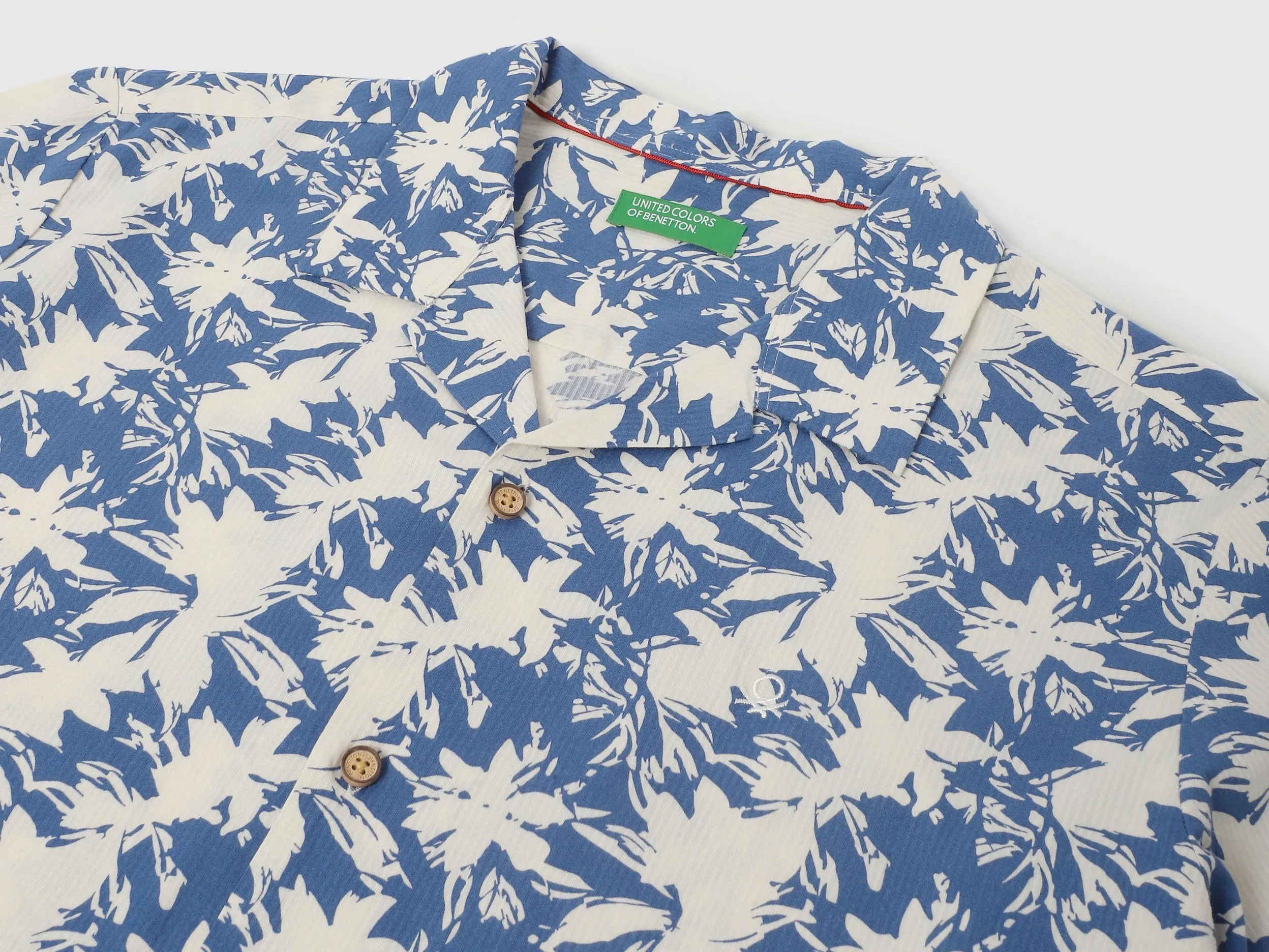 Regular Fit Spread Collar Botanical Print Shirts