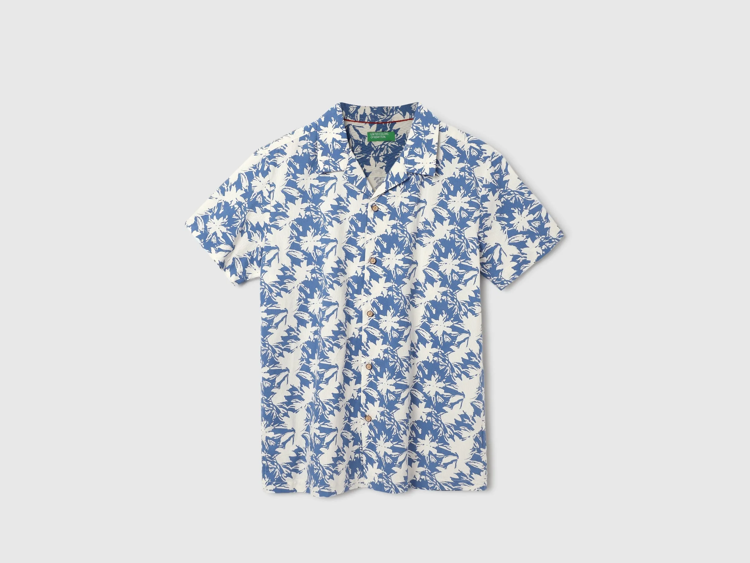 Regular Fit Spread Collar Botanical Print Shirts