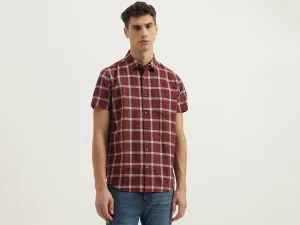 Regular Fit Spread Collar Checkered Shirts