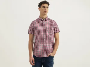 Regular Fit Spread Collar Checkered Shirts