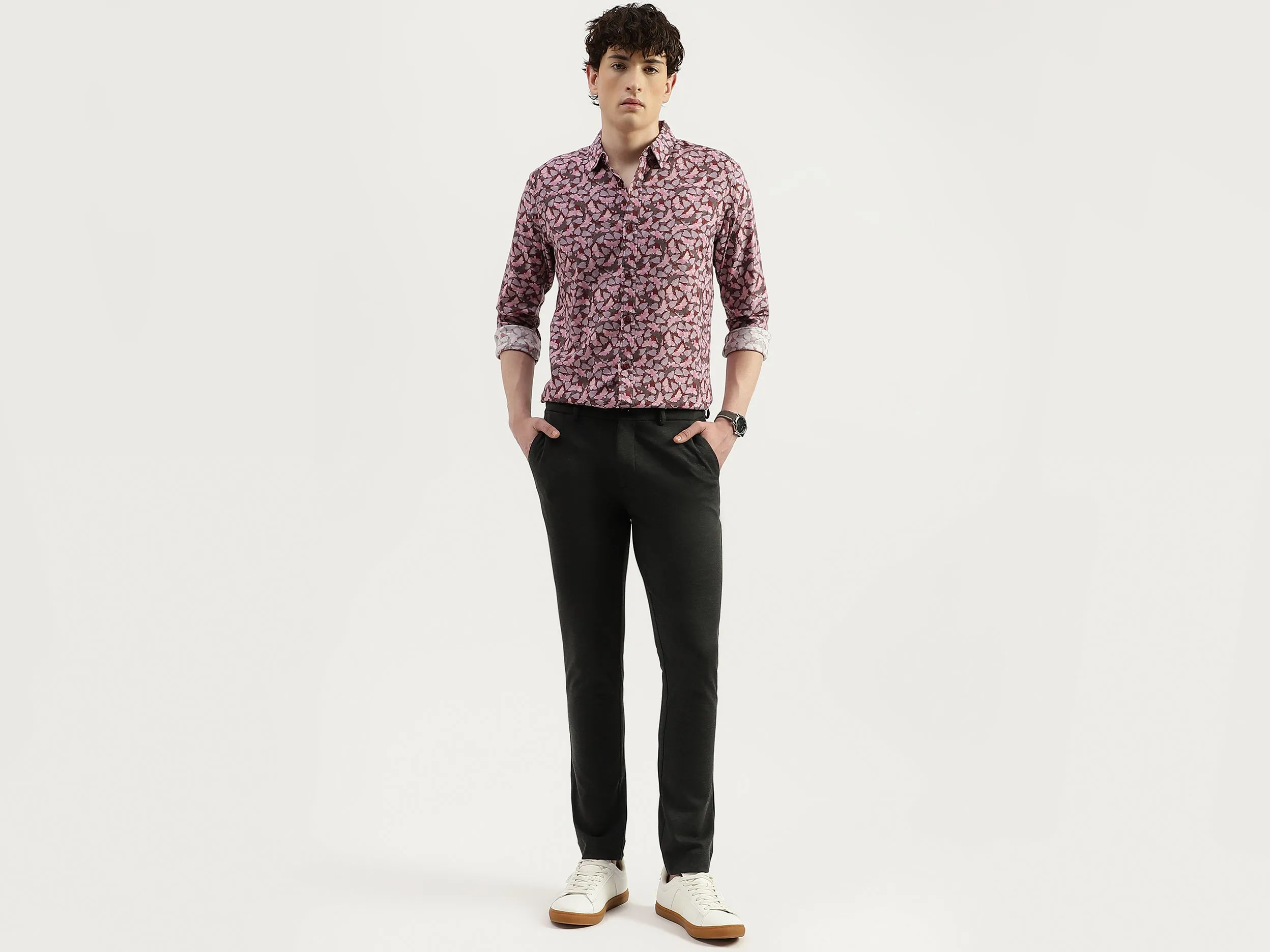 Regular Fit Spread Collar Printed Shirts