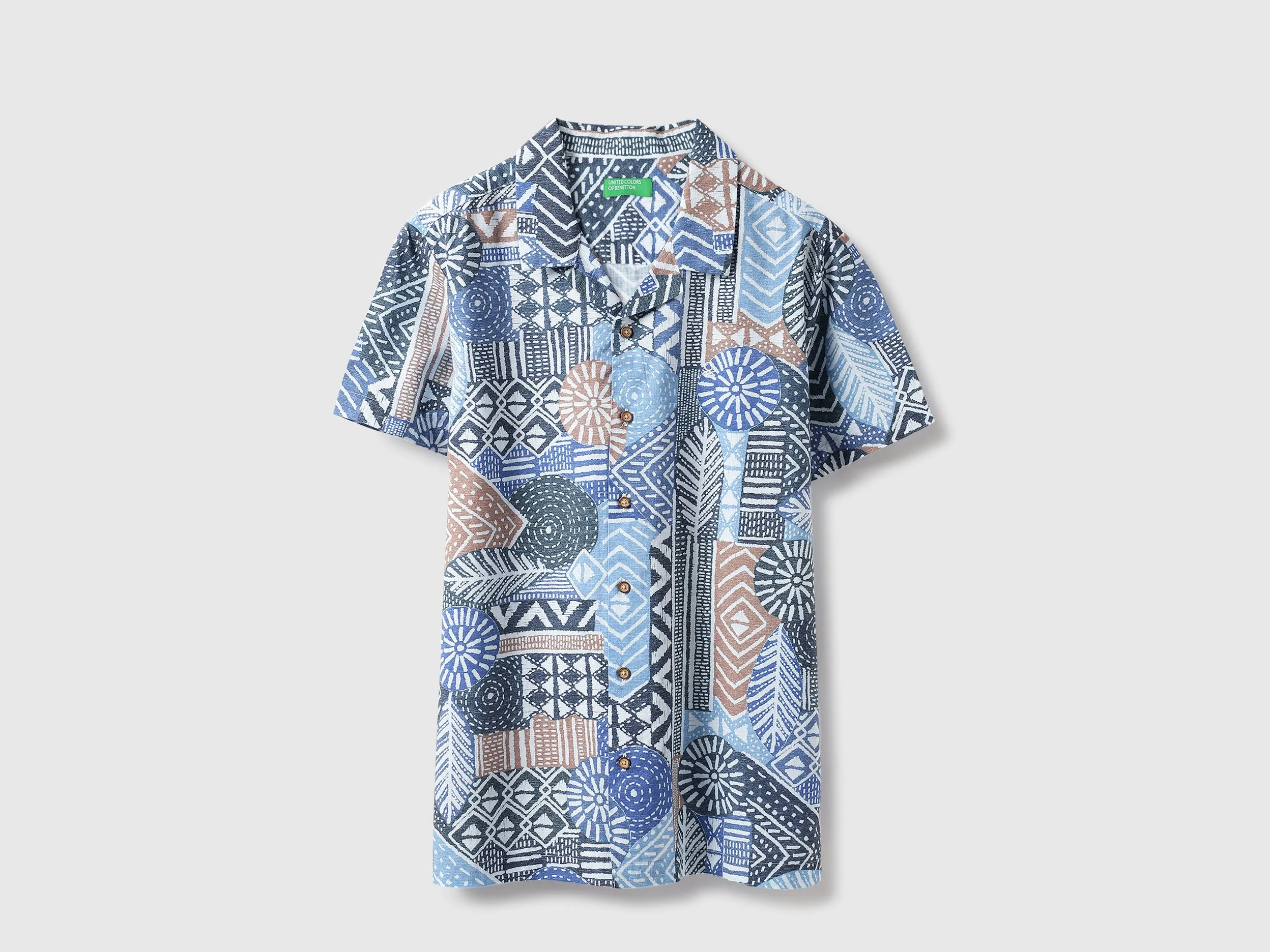 Relaxed Fit Resort Collar Geometric Shirt