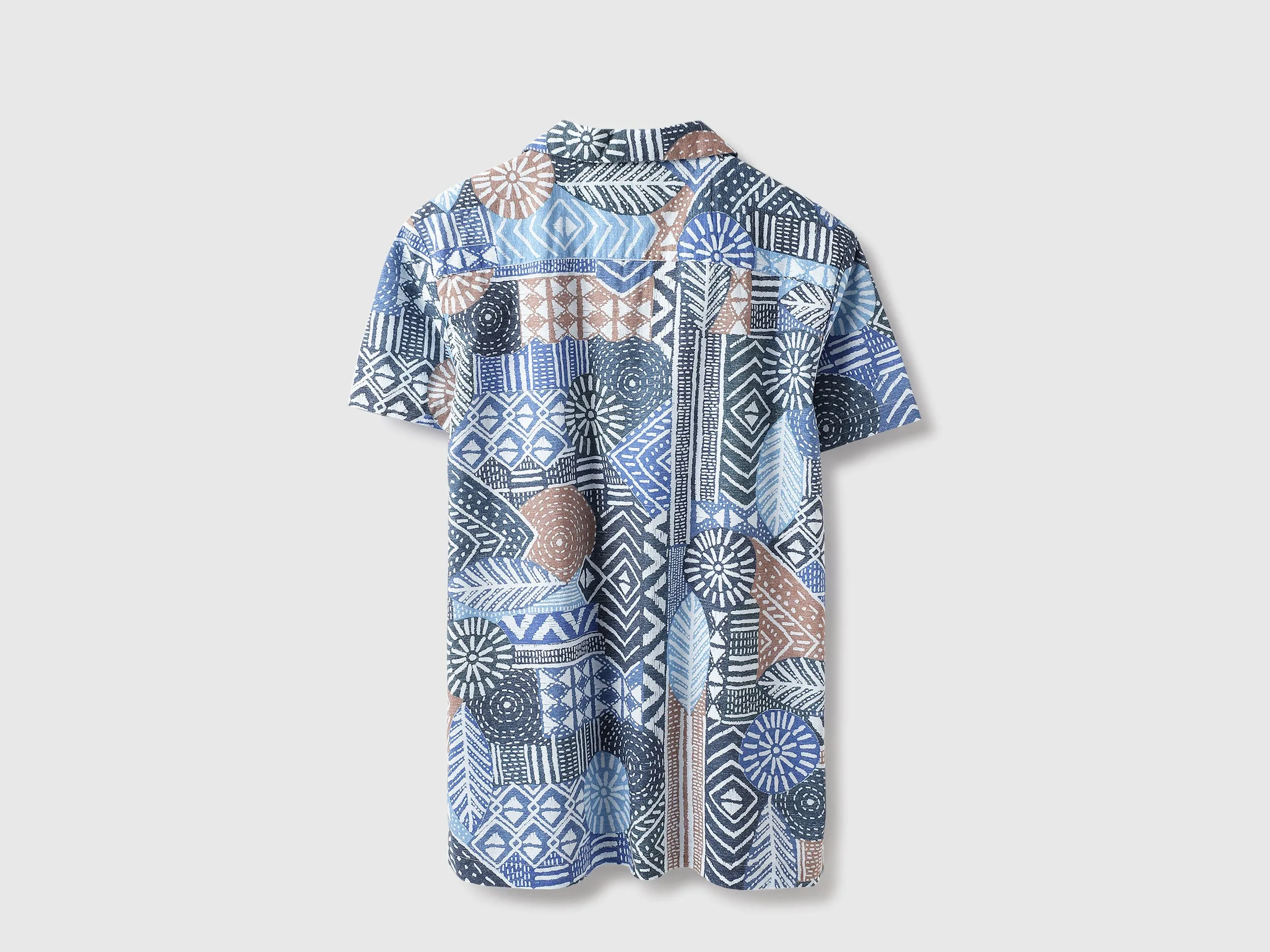 Relaxed Fit Resort Collar Geometric Shirt