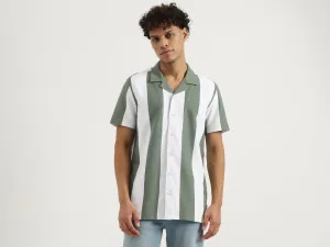 Relaxed Resort Collar Striped Shirt