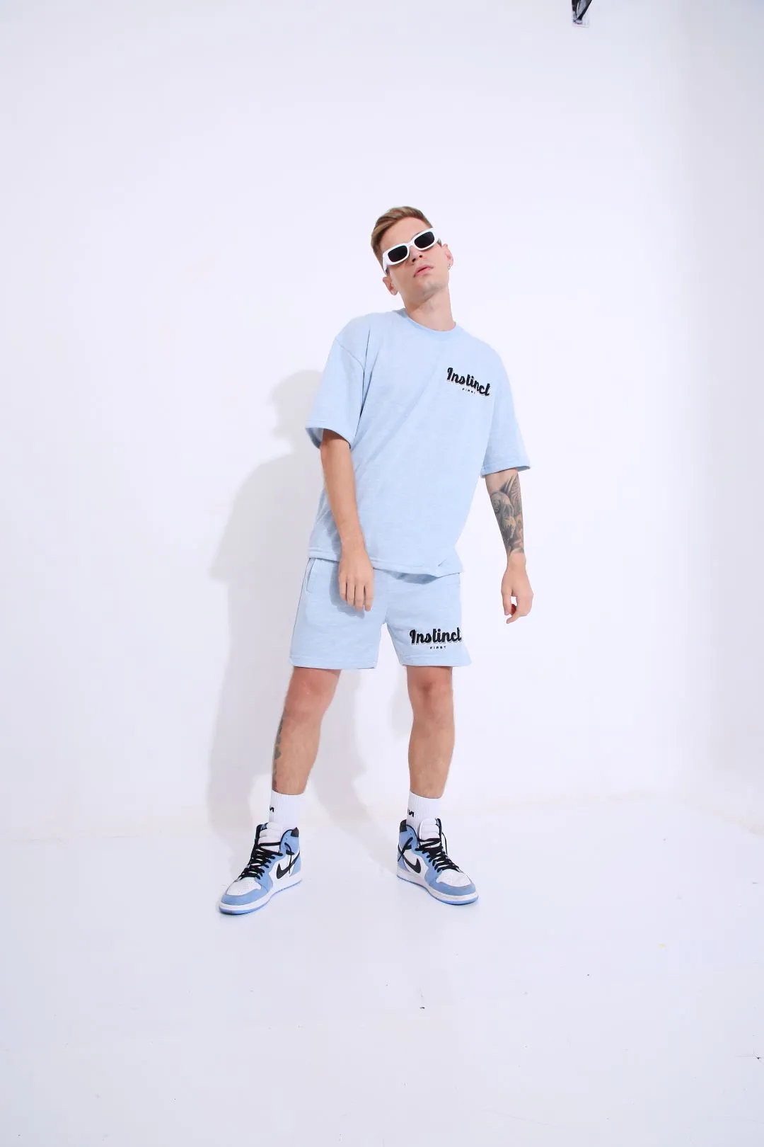 Retro Melange Blue- Oversized T-shirt