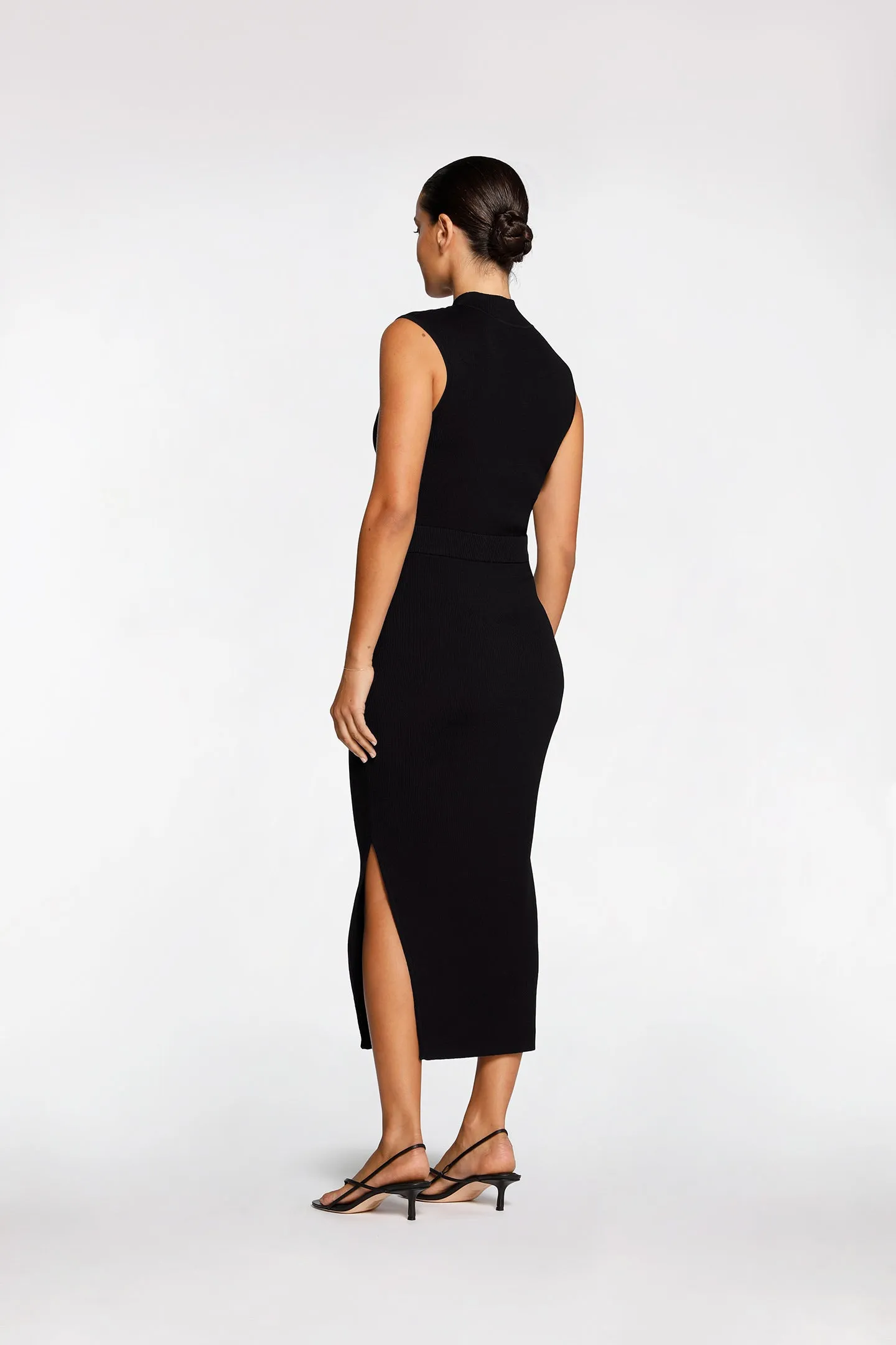 RIB SIDE SPLIT SKIRT