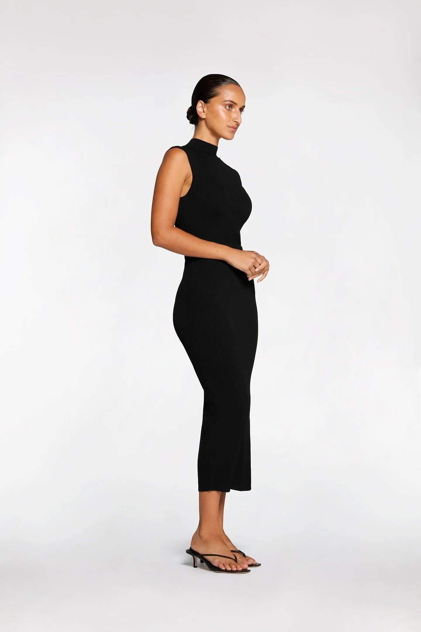 RIB SIDE SPLIT SKIRT