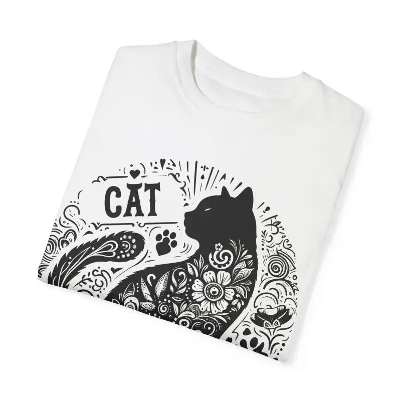 Rock that Floral Unisex Tee with Artistic Cat Design