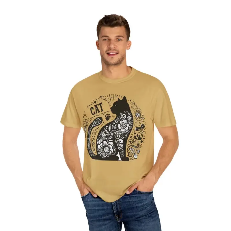 Rock that Floral Unisex Tee with Artistic Cat Design