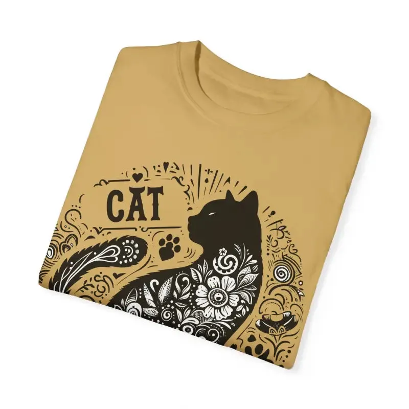 Rock that Floral Unisex Tee with Artistic Cat Design