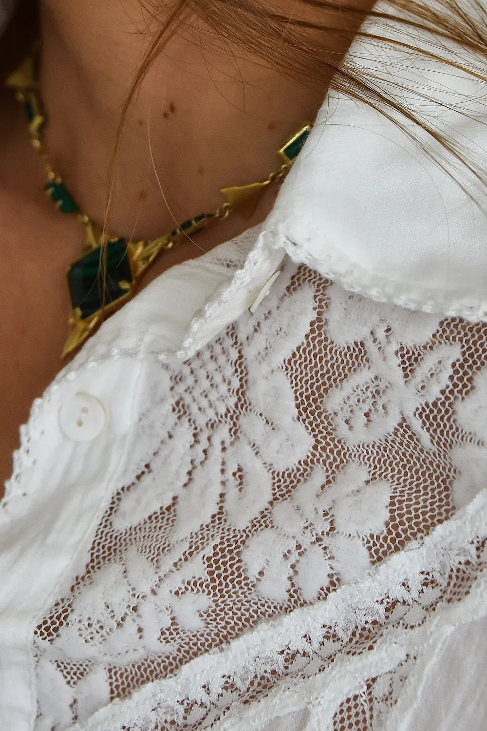 Rockin' Years Cotton And Lace Western Blouse