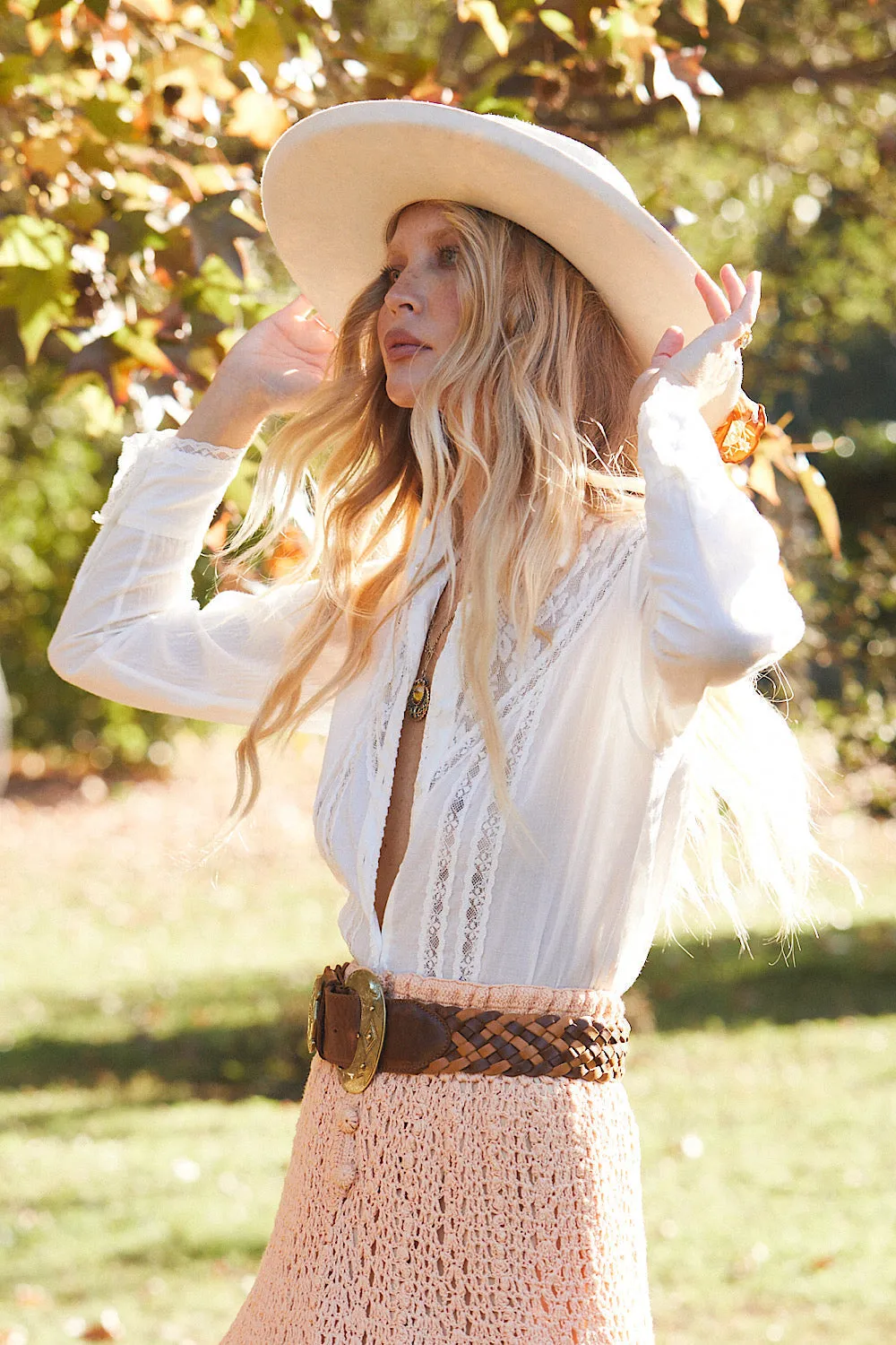 Rockin' Years Cotton And Lace Western Blouse