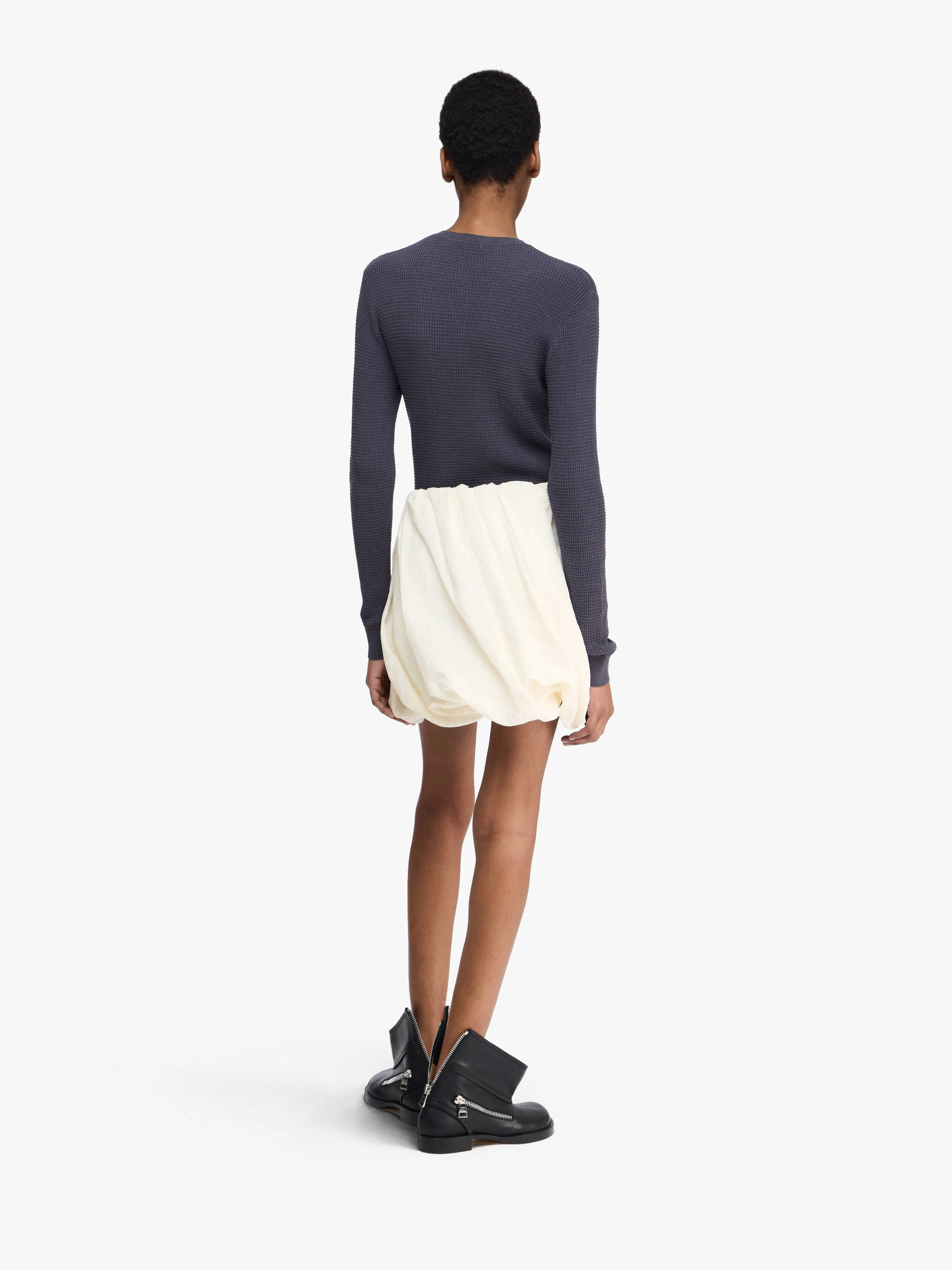 ROLLED HEMLINE MINI SKIRT