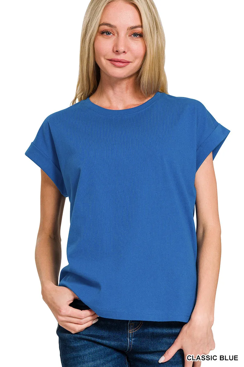 Rolled Short Sleeve Top