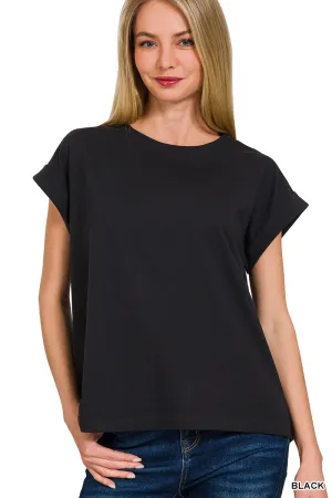 Rolled Short Sleeve Top