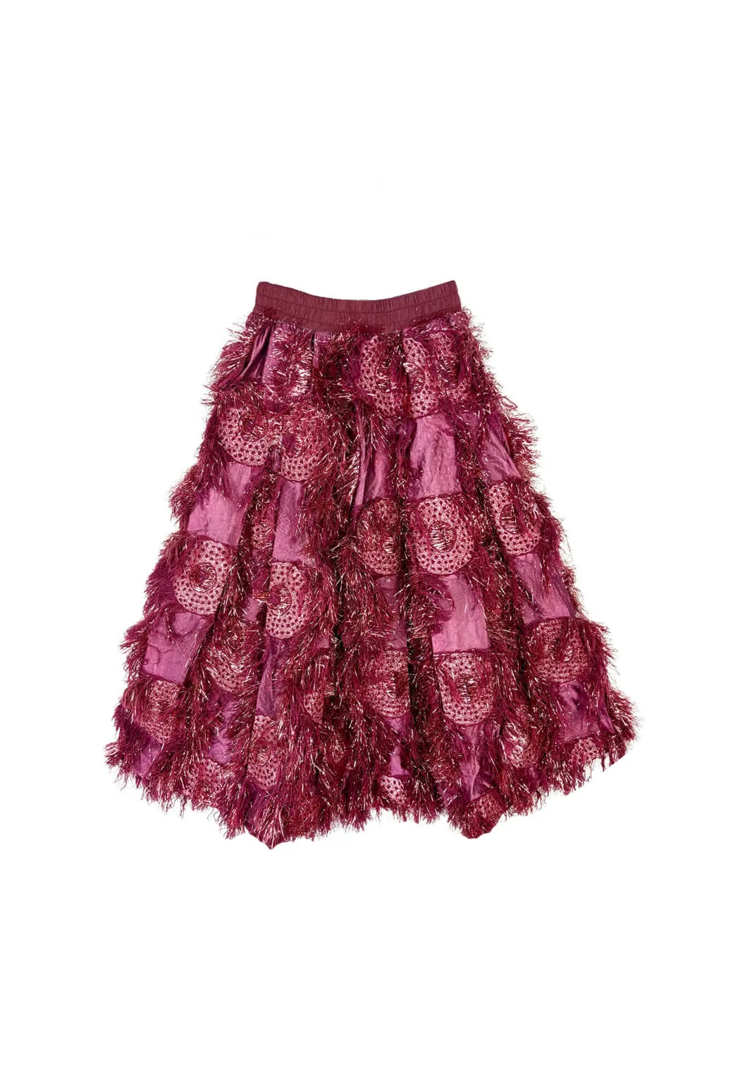 SAMPLE - Eyelash Skirt - Bordeaux Eyelash