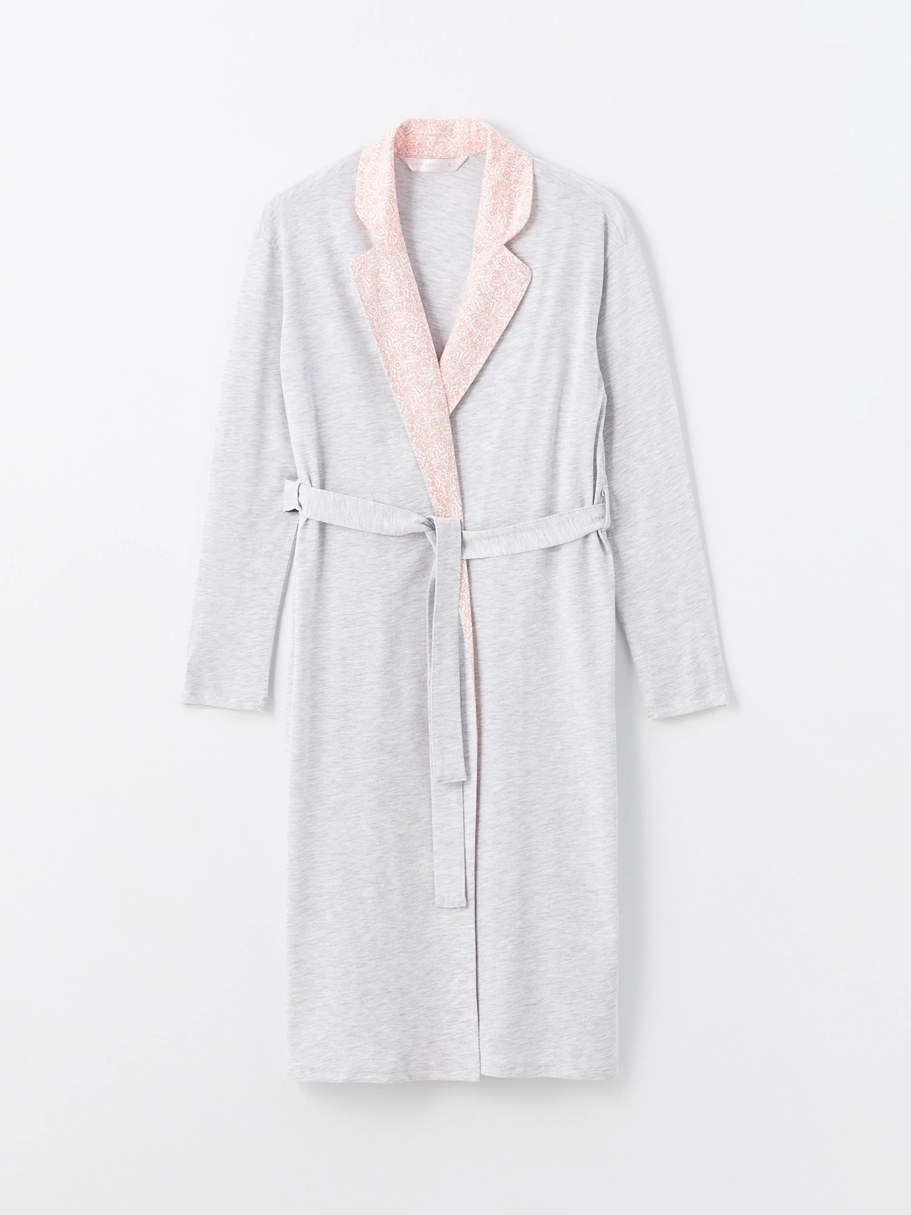Shawl Collar Plain Long Sleeve Women Dressing Gown