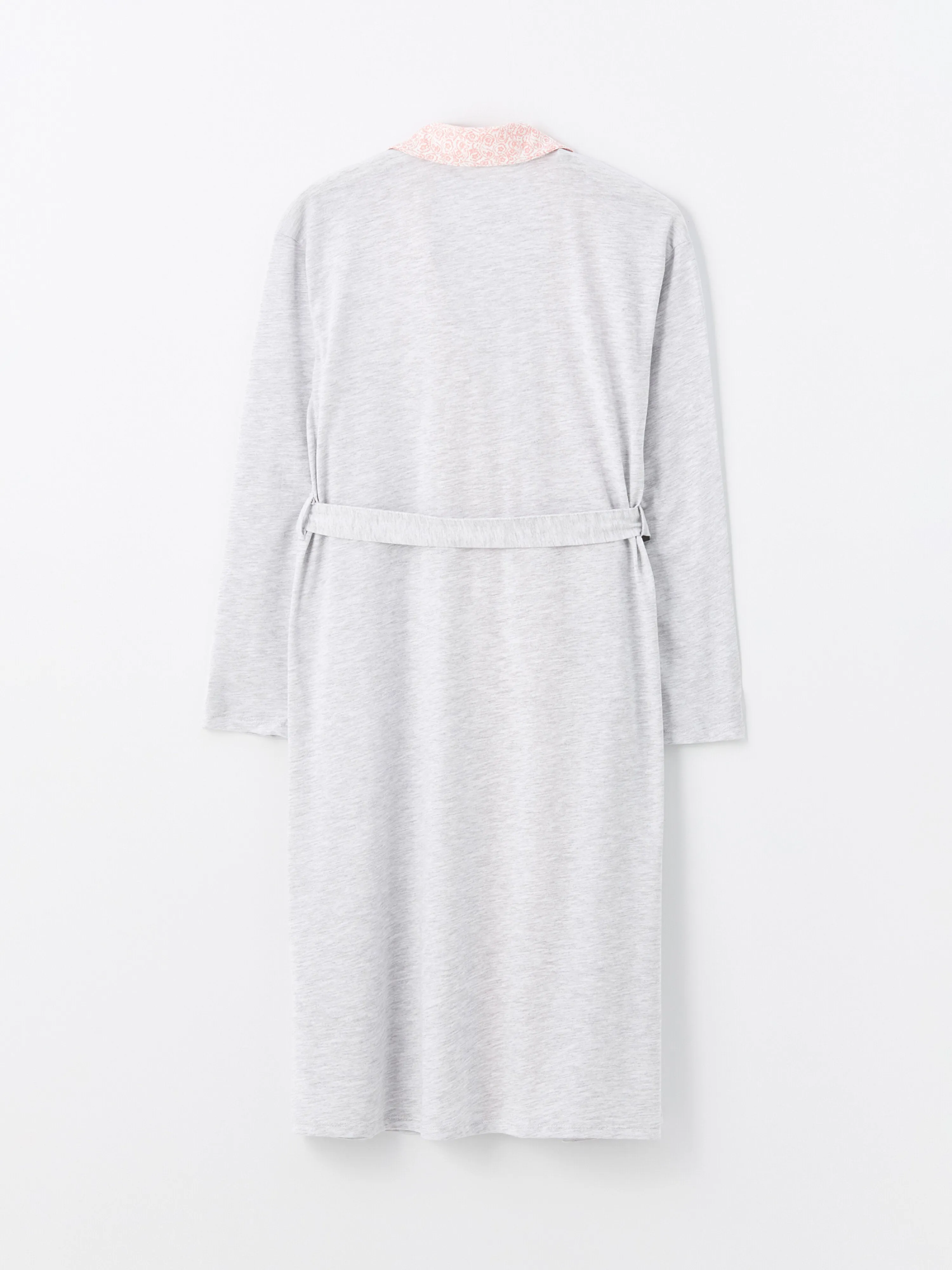 Shawl Collar Plain Long Sleeve Women Dressing Gown