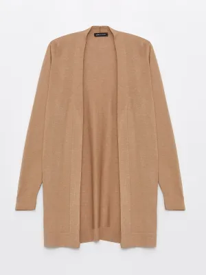 Shawl Collar Plain Long Sleeve Women Knitwear Cardigan