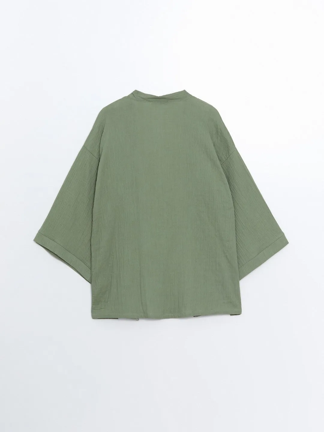 Shawl Collar Plain Long Sleeve Women's Kimono