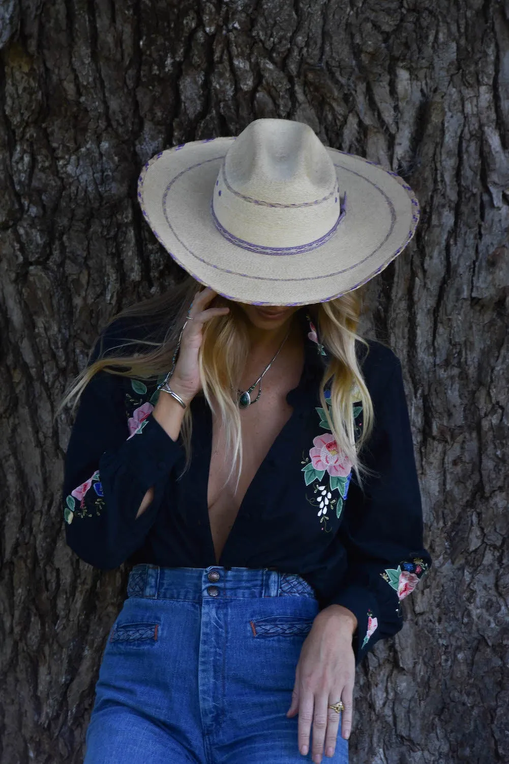 She Rides Wild Horses Cotton Appliqué Blouse