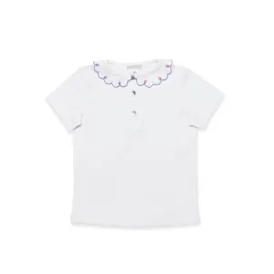 Short sleeves T-shirt -Blue/Pink flowers