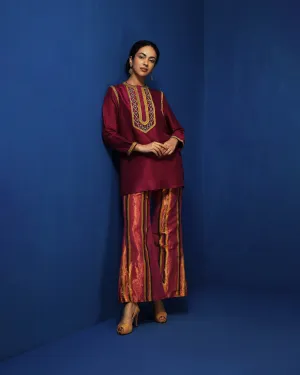 Silk tissue bell bottom pants