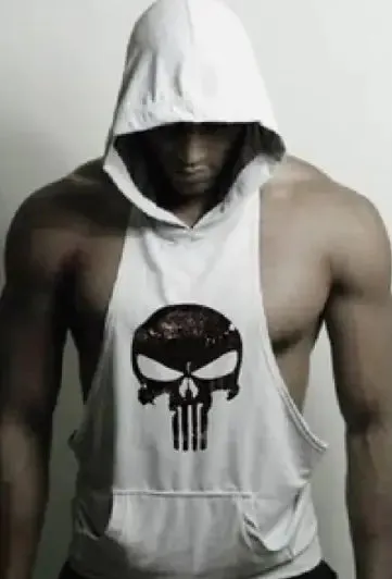 Skull Graphic Muscle Hoodie Tank