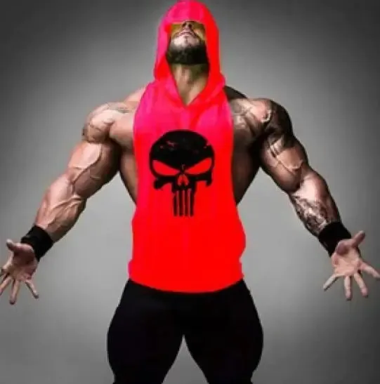 Skull Graphic Muscle Hoodie Tank