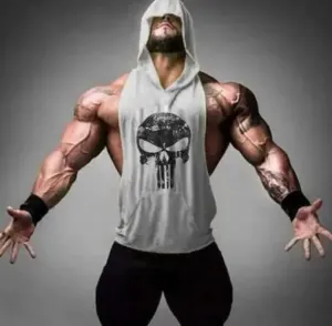 Skull Graphic Muscle Hoodie Tank