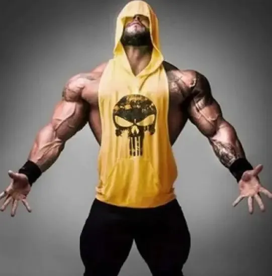 Skull Graphic Muscle Hoodie Tank