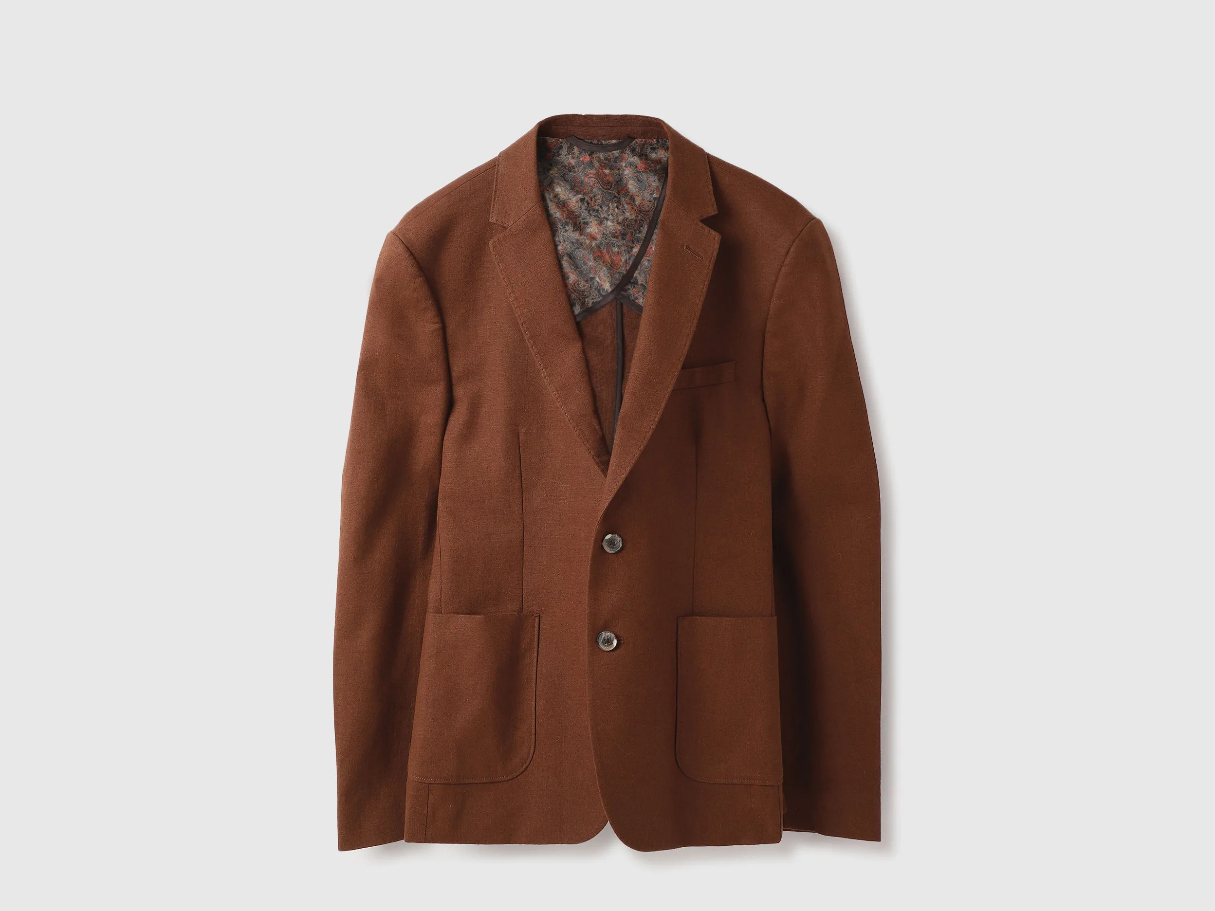 Slim Fit Lapel Collar Textured Summer Blazer
